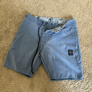 Vintage Volcom Slingers Boardshorts Light Blue | Men's Size 30 Waist